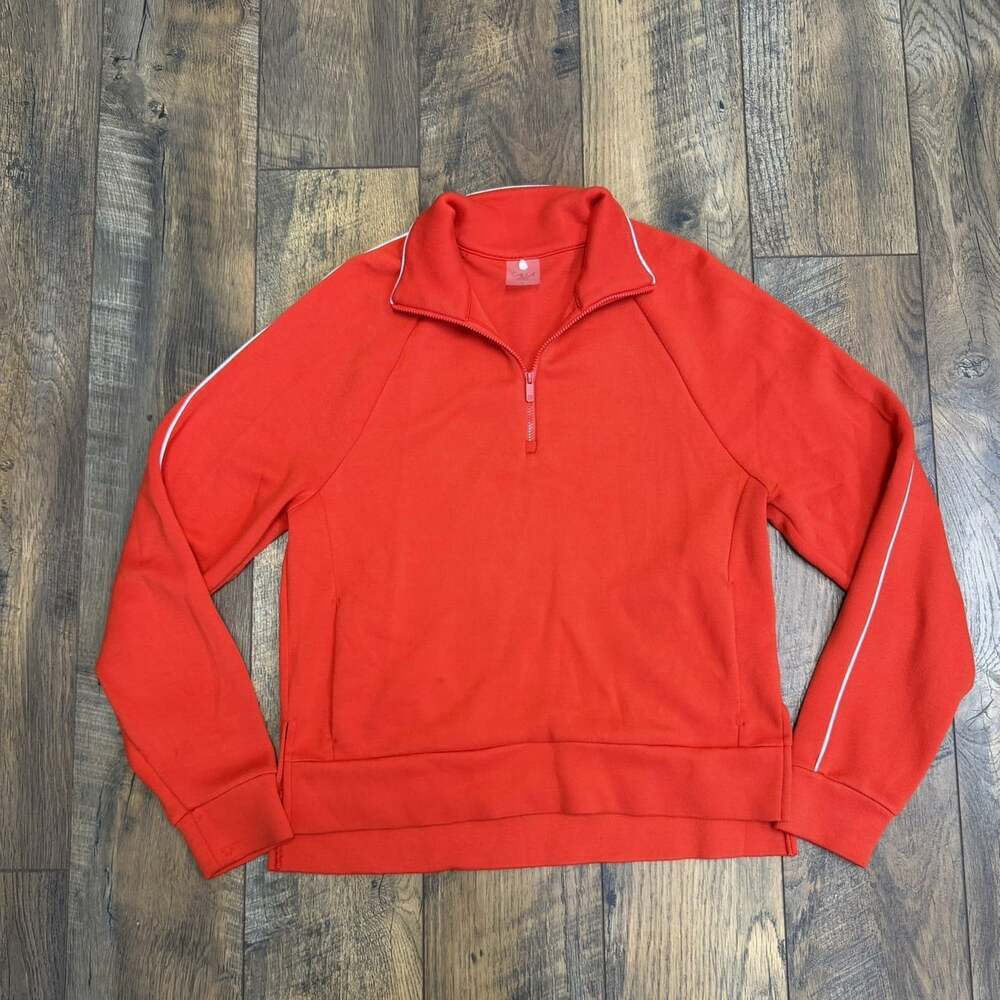 CALIA Women’s Small Red Quarter Zip Pullover Sweatshirt Athletic Piped